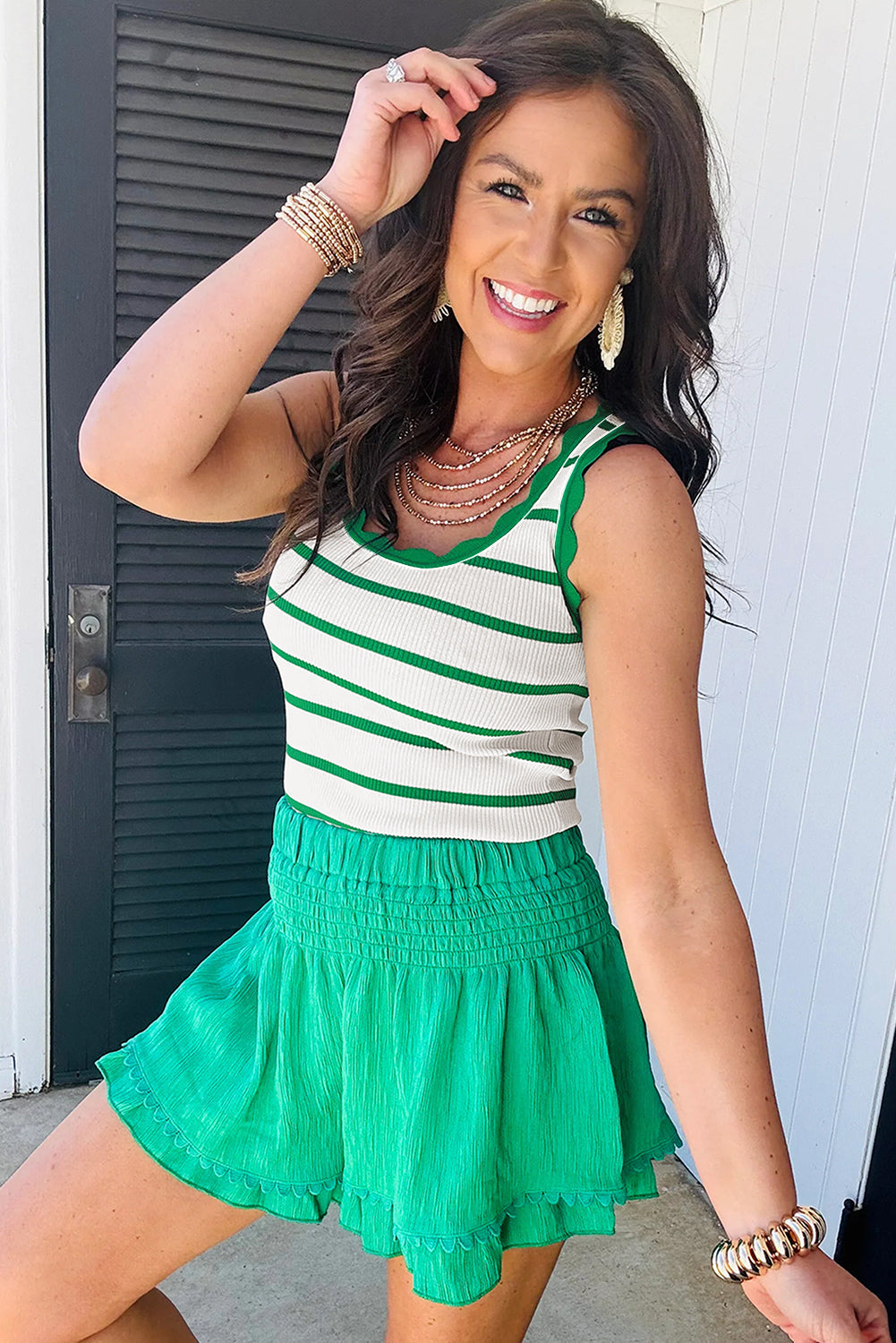 Tee off Scalloped Tank