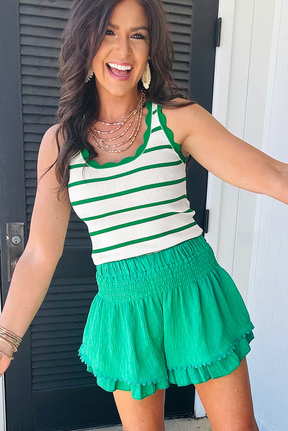 Tee off Scalloped Tank